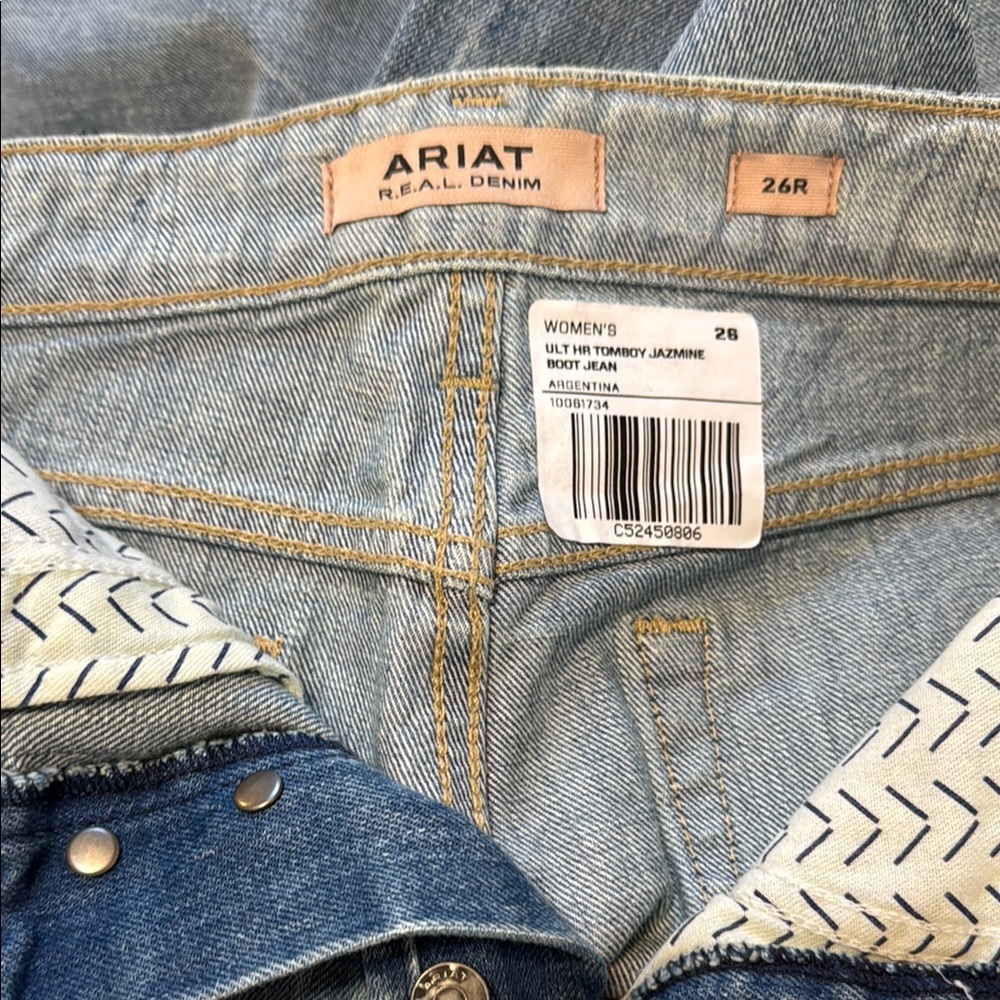 Ariat Blue Boot Cut Jeans with Contrast Stitching